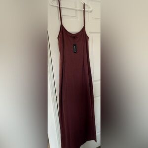 PrettyLittleThing Waffle Knit Beach Dress- Rose- New With Tags